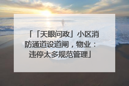 「天眼问政」小区消防通道设道闸，物业：违停太多规范管理