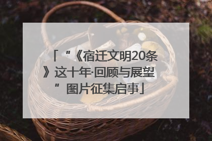 “《宿迁文明20条》这十年·回顾与展望”图片征集启事