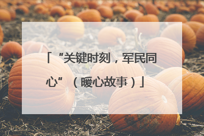“关键时刻，军民同心”（暖心故事）