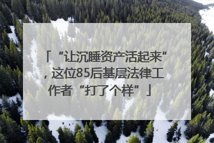 “让沉睡资产活起来”，这位85后基层法律工作者“打了个样”
