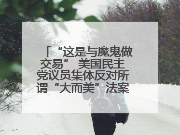“这是与魔鬼做交易” 美国民主党议员集体反对所谓“大而美”法案！四名共和党众议员投反对票