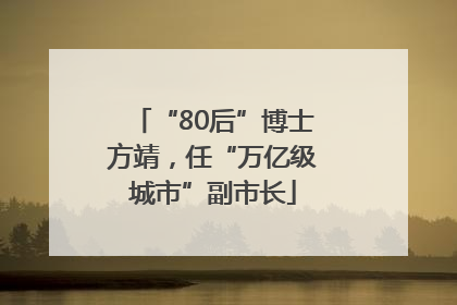 “80后”博士方靖，任“万亿级城市”副市长