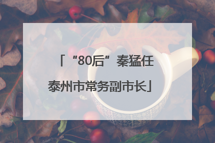 “80后”秦猛任泰州市常务副市长