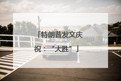 特朗普发文庆祝：“大胜”