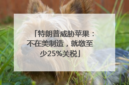 特朗普威胁苹果：不在美制造，就缴至少25%关税