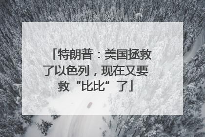 特朗普：美国拯救了以色列，现在又要救“比比”了