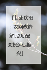 甘肃庆阳：农网改造解民忧 配变投运促振兴