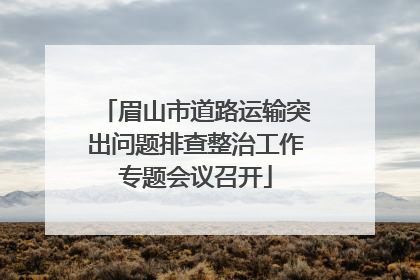眉山市道路运输突出问题排查整治工作专题会议召开
