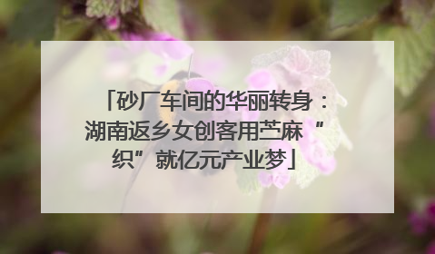 砂厂车间的华丽转身：湖南返乡女创客用苎麻“织”就亿元产业梦