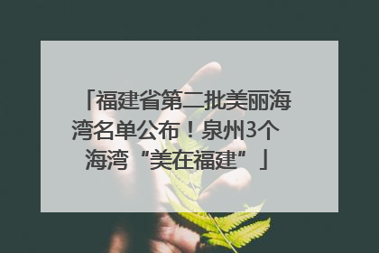 福建省第二批美丽海湾名单公布！泉州3个海湾“美在福建”