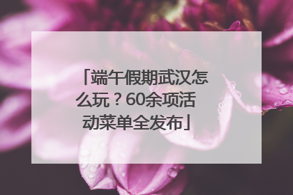 端午假期武汉怎么玩？60余项活动菜单全发布