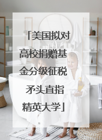 美国拟对高校捐赠基金分级征税 矛头直指精英大学