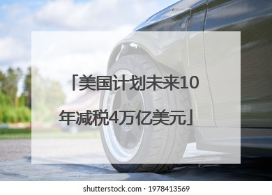 美国计划未来10年减税4万亿美元