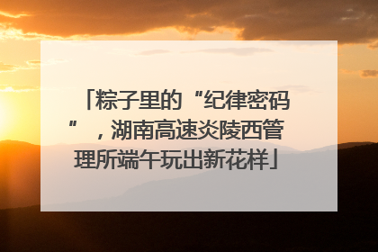 粽子里的“纪律密码”，湖南高速炎陵西管理所端午玩出新花样
