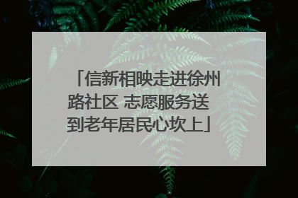 信新相映走进徐州路社区 志愿服务送到老年居民心坎上