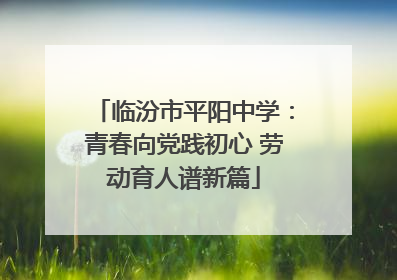 临汾市平阳中学：青春向党践初心 劳动育人谱新篇