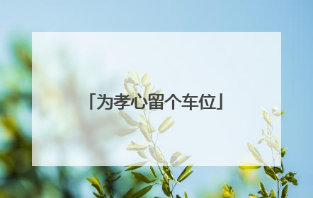 为孝心留个车位