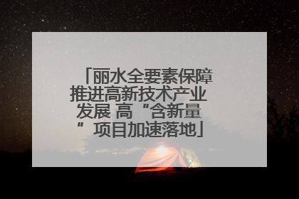 丽水全要素保障推进高新技术产业发展 高“含新量”项目加速落地