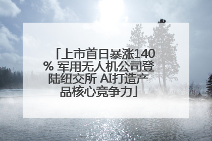上市首日暴涨140% 军用无人机公司登陆纽交所 AI打造产品核心竞争力