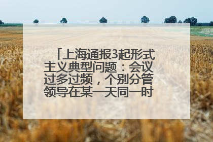 上海通报3起形式主义典型问题：会议过多过频，个别分管领导在某一天同一时段需参加3个会议