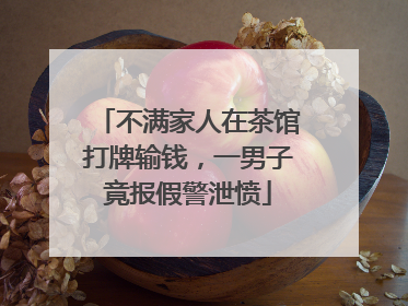不满家人在茶馆打牌输钱，一男子竟报假警泄愤