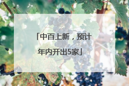 中百上新，预计年内开出5家