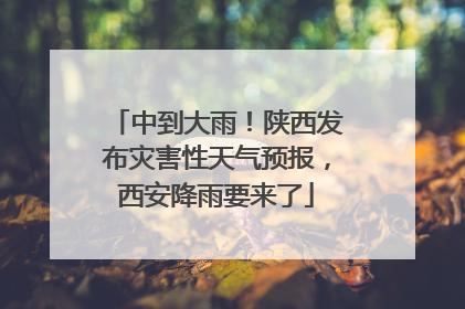 中到大雨！陕西发布灾害性天气预报，西安降雨要来了