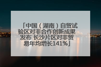 中国（湖南）自贸试验区对非合作创新成果发布 长沙片区对非贸易年均增长141%