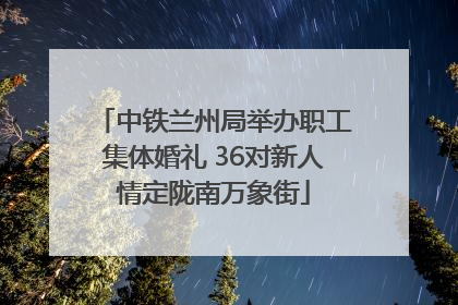 中铁兰州局举办职工集体婚礼 36对新人情定陇南万象街