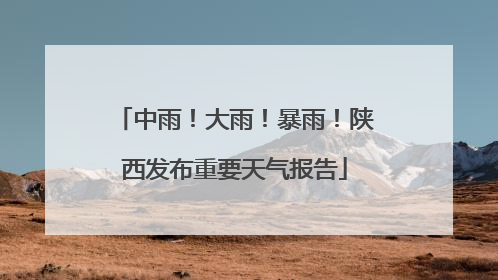中雨！大雨！暴雨！陕西发布重要天气报告