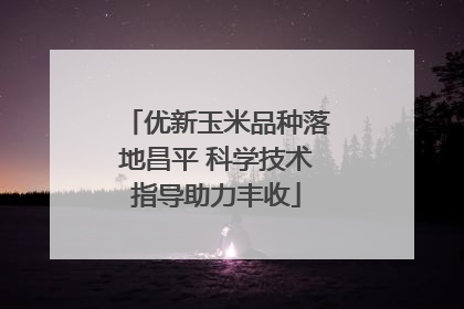 优新玉米品种落地昌平 科学技术指导助力丰收