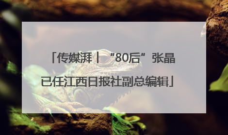 传媒湃︱“80后”张晶已任江西日报社副总编辑