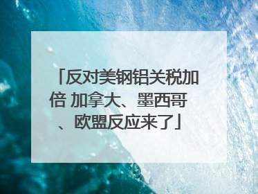 反对美钢铝关税加倍 加拿大、墨西哥、欧盟反应来了