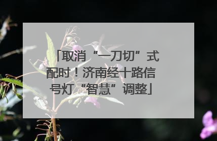 取消“一刀切”式配时！济南经十路信号灯“智慧”调整