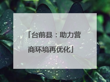台前县：助力营商环境再优化