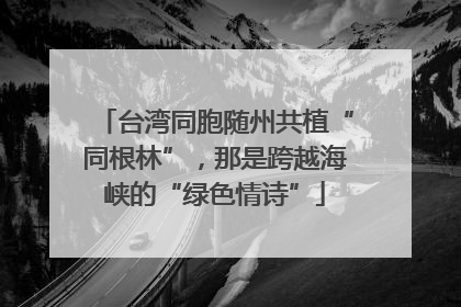 台湾同胞随州共植“同根林”，那是跨越海峡的“绿色情诗”