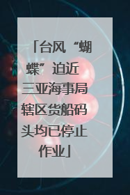 台风“蝴蝶”迫近 三亚海事局辖区货船码头均已停止作业
