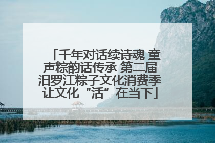 千年对话续诗魂 童声粽韵话传承 第二届汨罗江粽子文化消费季让文化“活”在当下