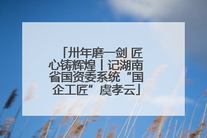 卅年磨一剑 匠心铸辉煌丨记湖南省国资委系统“国企工匠”虞孝云