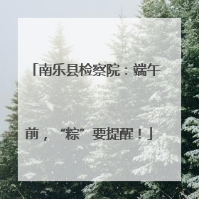 南乐县检察院：端午前，“粽”要提醒！