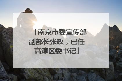 南京市委宣传部副部长张政，已任高淳区委书记