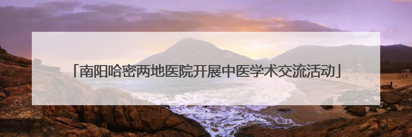 南阳哈密两地医院开展中医学术交流活动