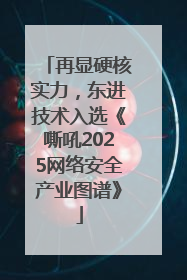 再显硬核实力，东进技术入选《嘶吼2025网络安全产业图谱》