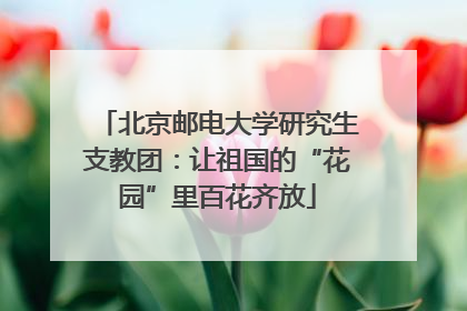 北京邮电大学研究生支教团：让祖国的“花园”里百花齐放