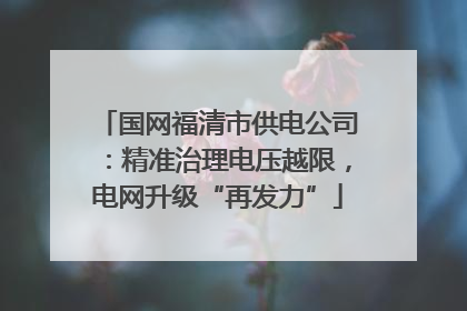 国网福清市供电公司：精准治理电压越限，电网升级“再发力”