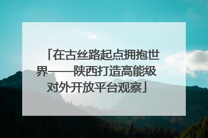 在古丝路起点拥抱世界——陕西打造高能级对外开放平台观察