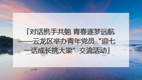 对话携手共勉 青春逐梦远航——云龙区举办青年党员“迎七一话成长挑大梁”交流活动