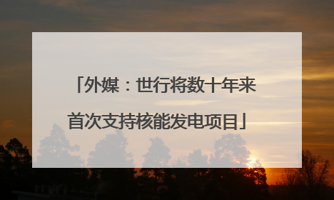 外媒：世行将数十年来首次支持核能发电项目