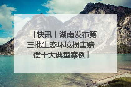 快讯丨湖南发布第三批生态环境损害赔偿十大典型案例