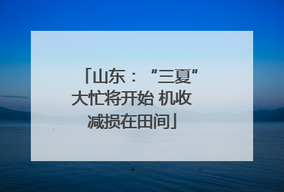 山东：“三夏”大忙将开始 机收减损在田间